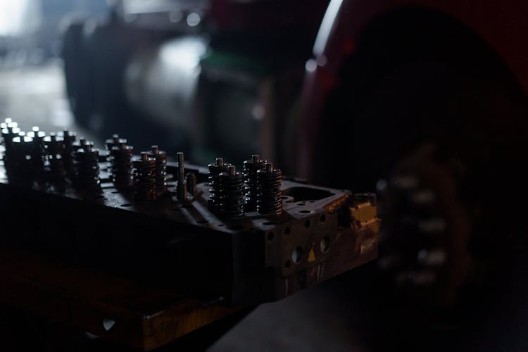 Engine Cylinder Head On Wooden Table