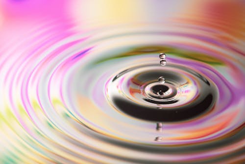 Close-Up Shot of Colorful Water Ripples