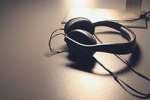 Free stock photo of desk, headphones, music