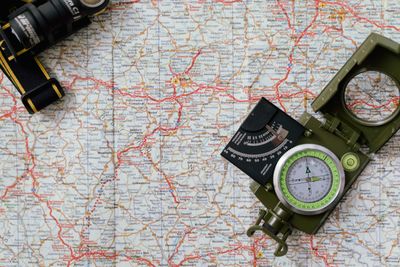 Trip itinerary planning laid out on a map