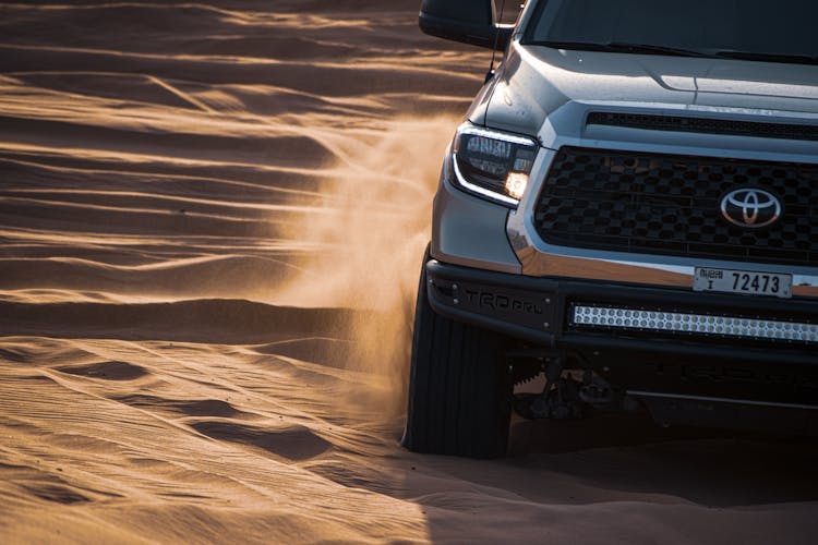 A Black Toyota Tundra In A Desert