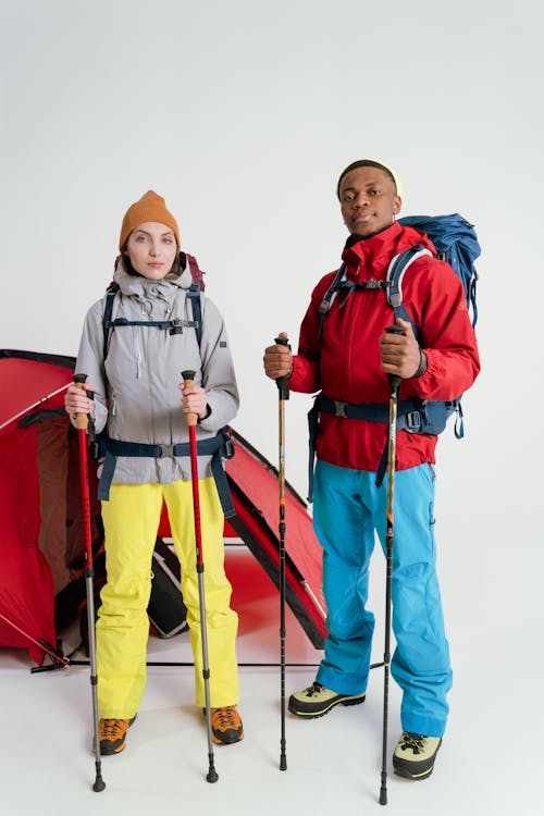 Two People in Hiking Gears 