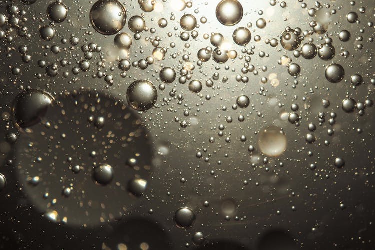 Close-Up Shot Of Oil Droplets