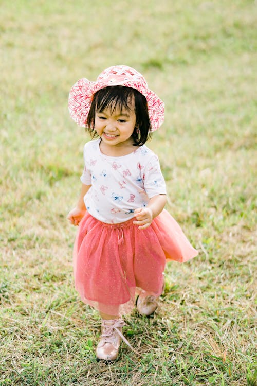 Cute Kid wearing Pink Sheer Skirt 