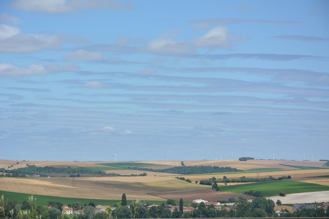 Free stock photo of clouds, fields, france