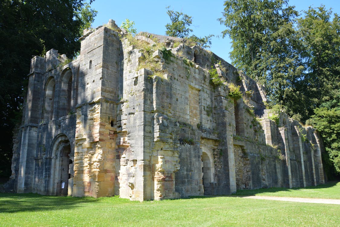 Free stock photo of abandoned, abbey, blue sky