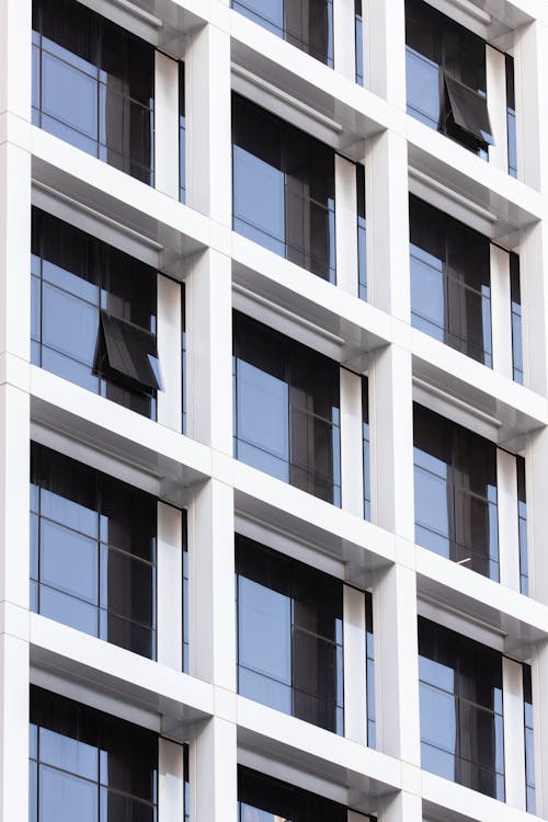 Photo of a White Building with Glass Windows