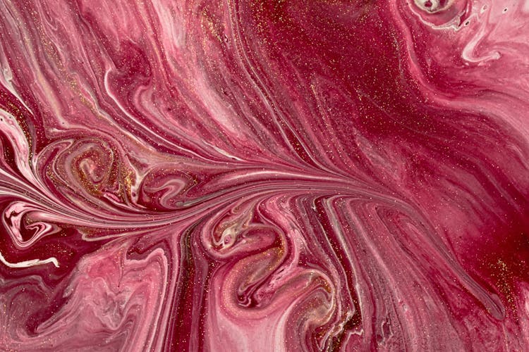 Shiny Surface Of Blended Pink Dye As Abstract Background