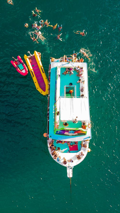 Aerial Photography of People Spending Their Summer at a Yacht