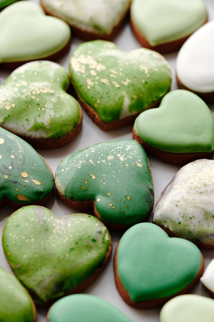 Heart Shaped Green Cookies