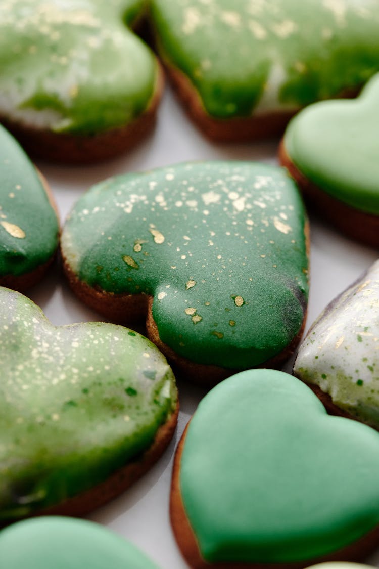 Green Heart Shaped Cookies