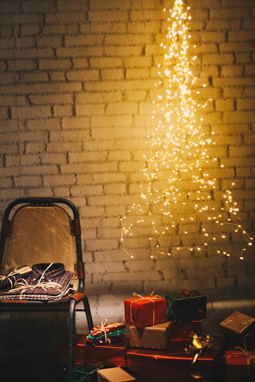 Free Christmas Presents on the Floor Stock Photo