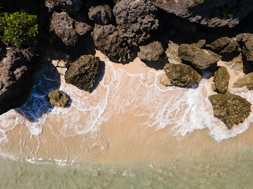 Foto stok gratis air, batu, fotografi udara