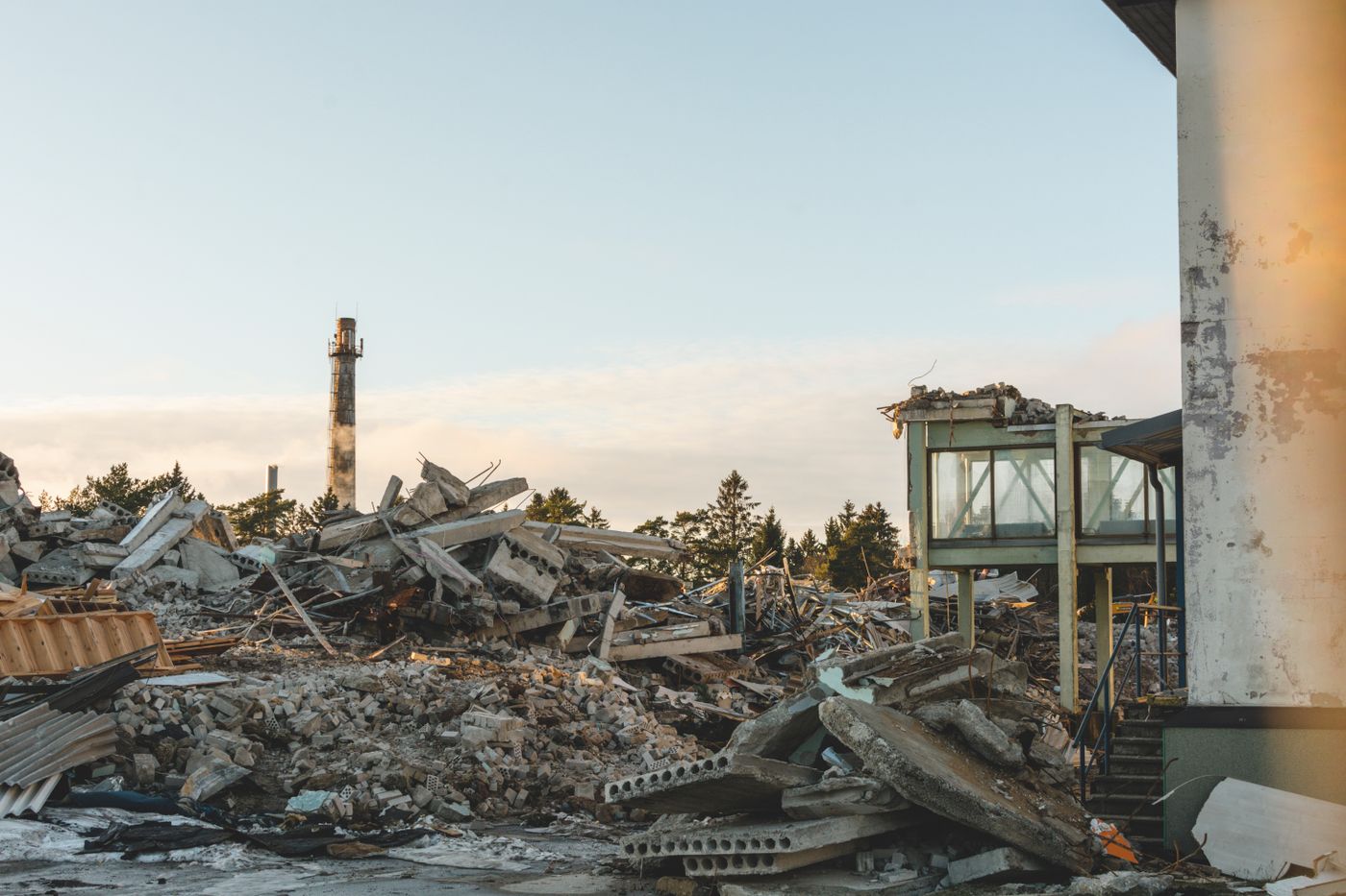 Construction debris on a jobsite