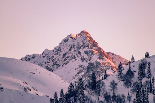 Scenic View of a Snow-Covered Mountain