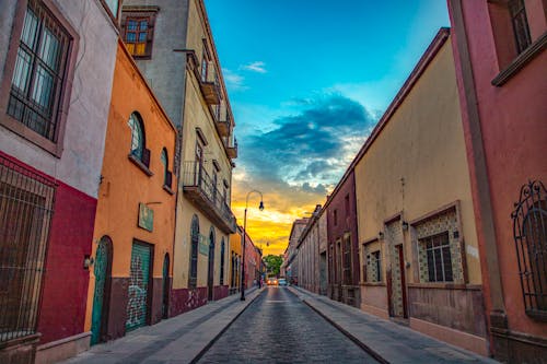 Free stock photo of cobblestone street, mexico