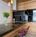 Contemporary kitchen design with built in appliances