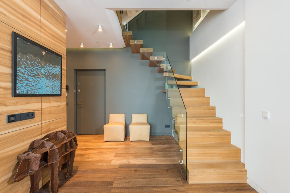 unique living space with unique staircase