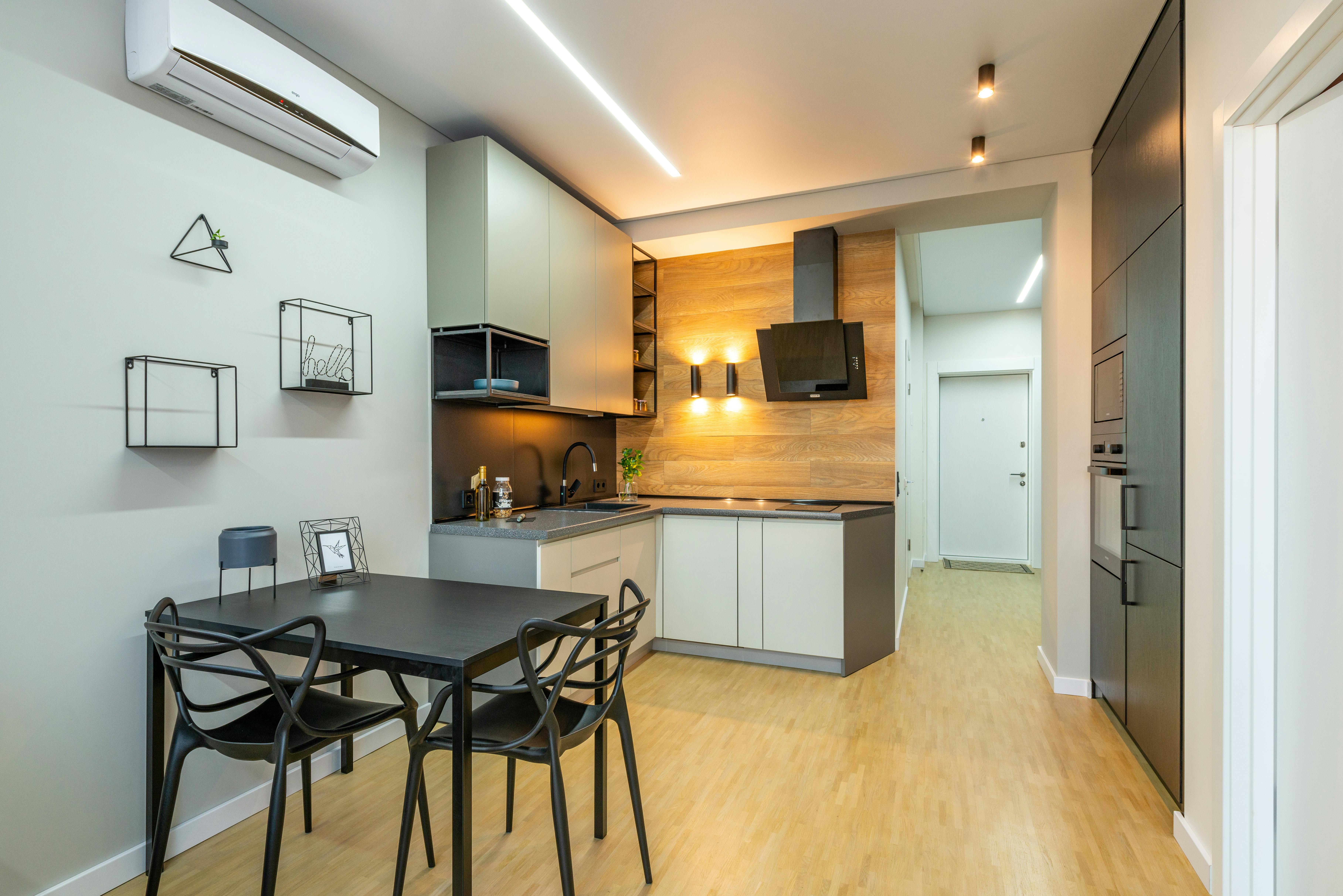 modern apartment with kitchen counter