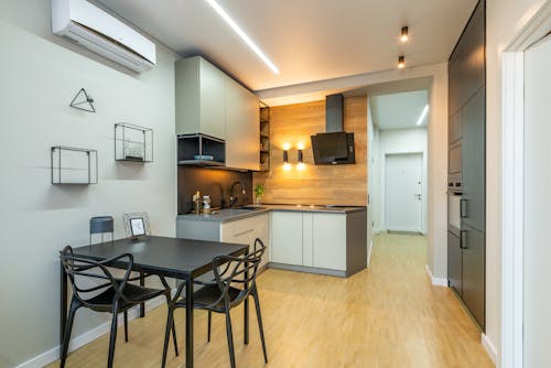 Modern apartment with kitchen counter