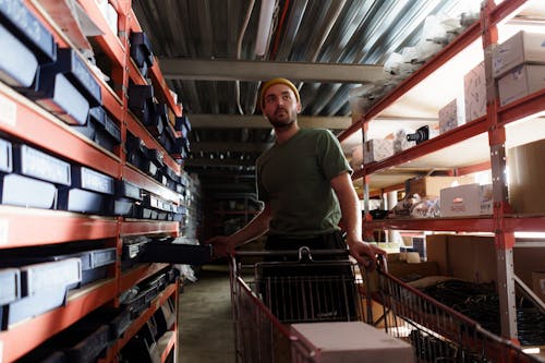 Free Storage Man on a Warehouse Stock Photo