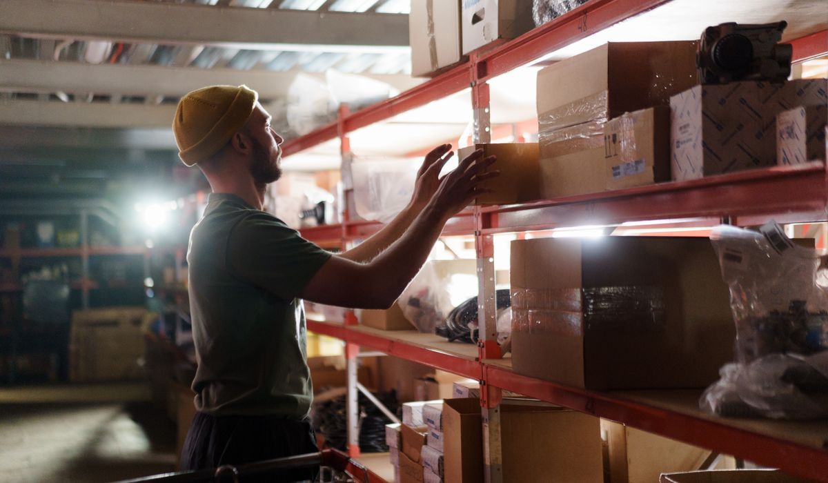 Boxes of stock being prepared