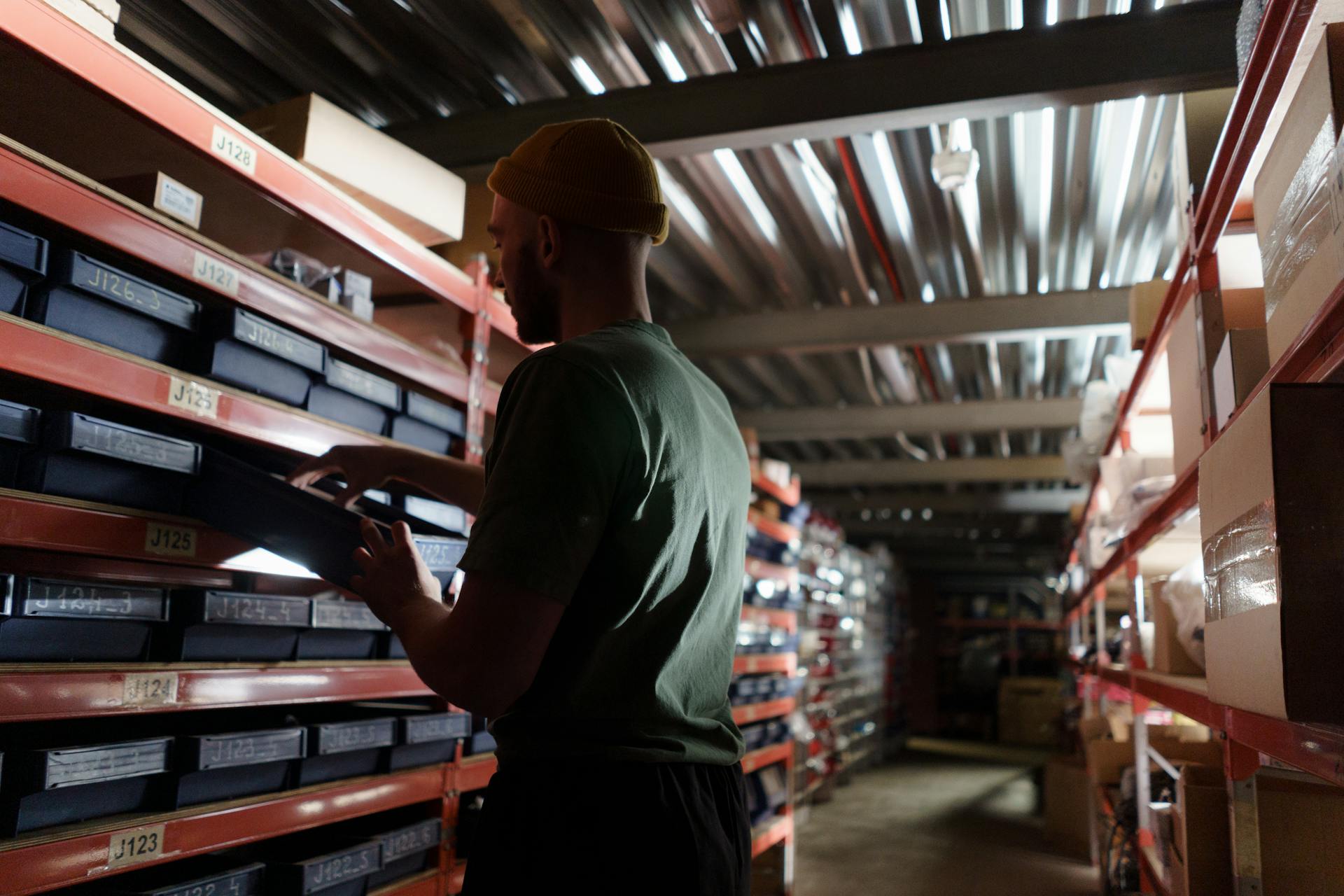 Man Working at Warehouse