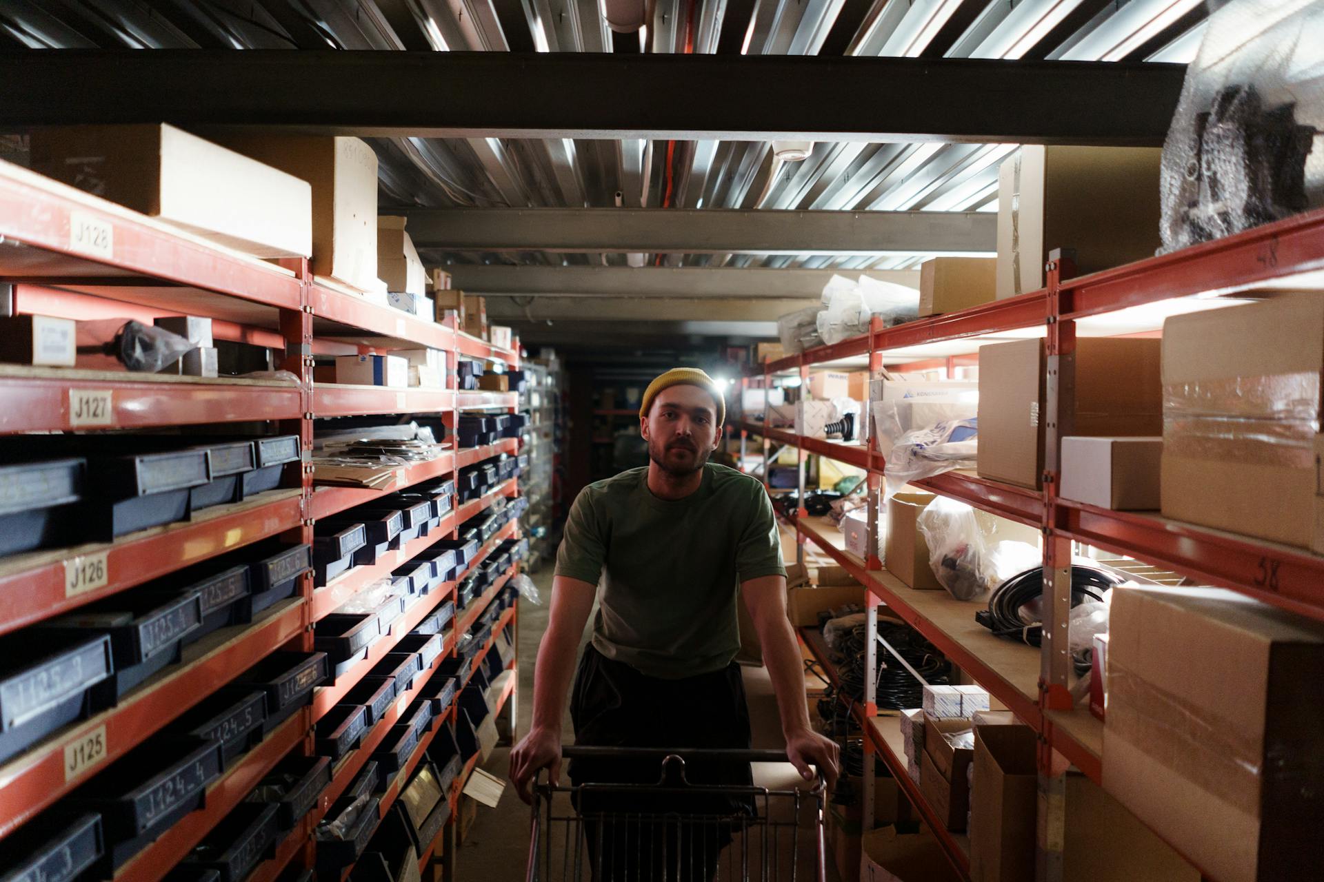 Storage Man pushing a Cart