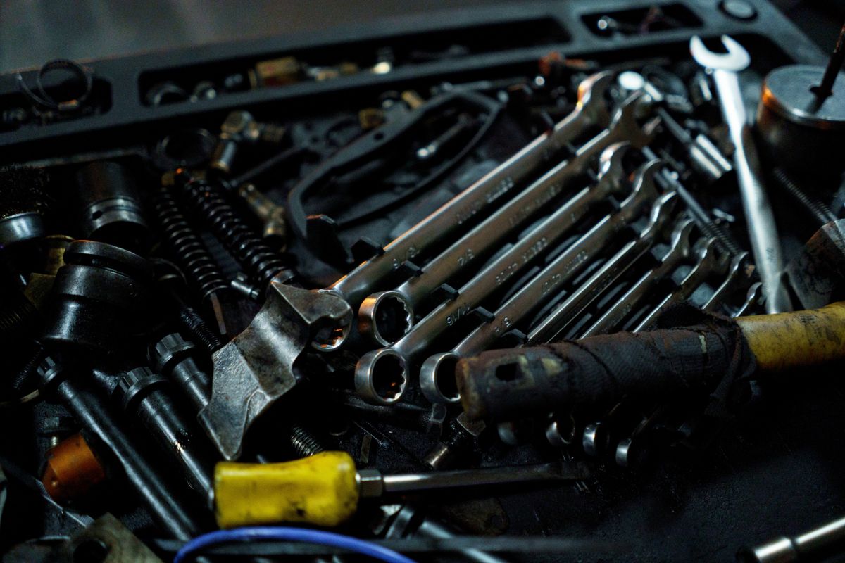 Assorted nuts and workshop hardware