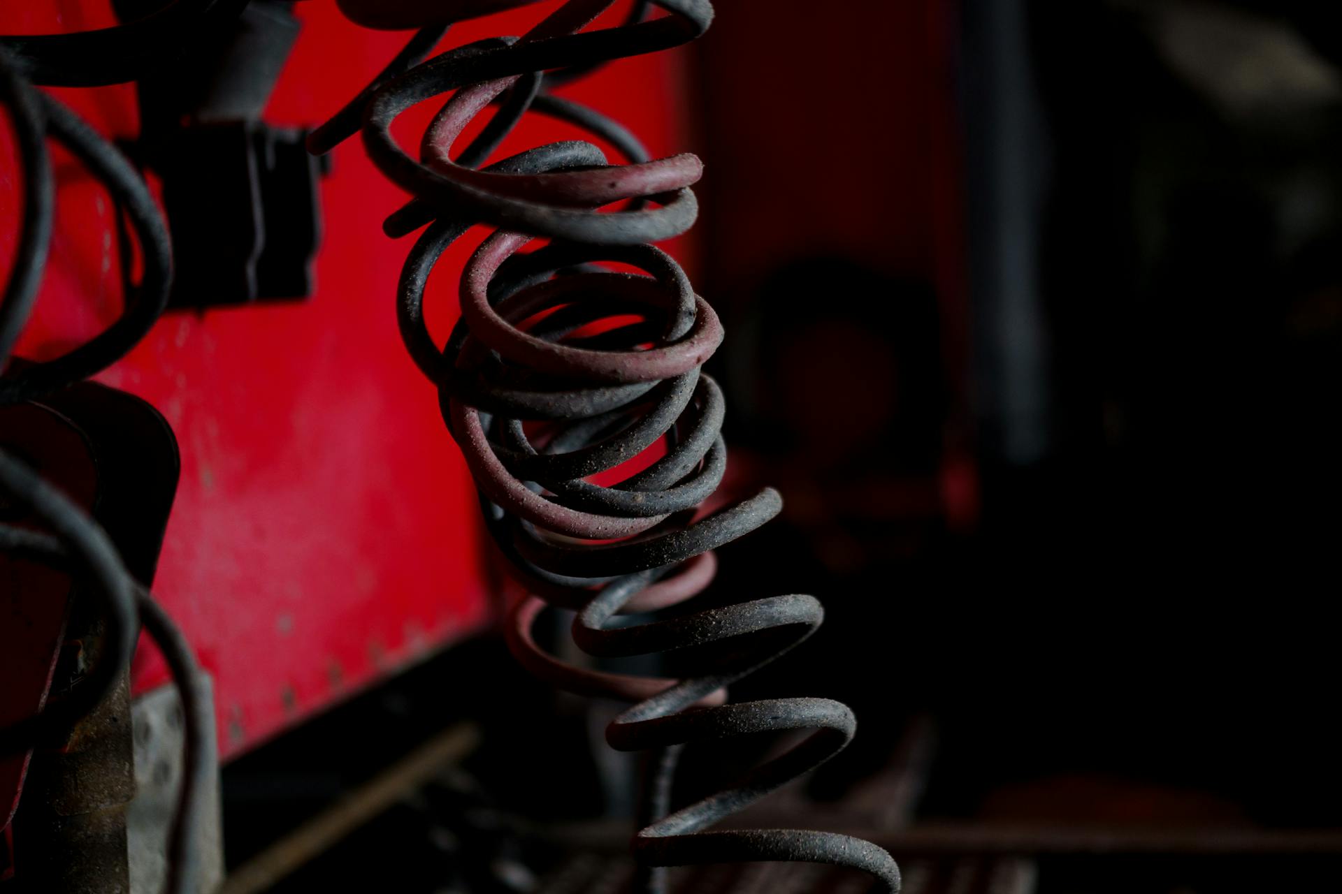 Sets of Wires Coiled in Close-up Shot