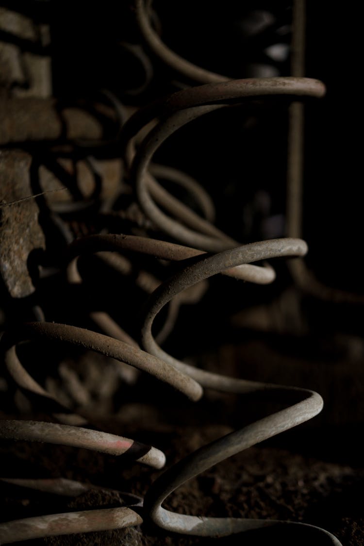 Close-up Shot Of A Metal Spring Coil