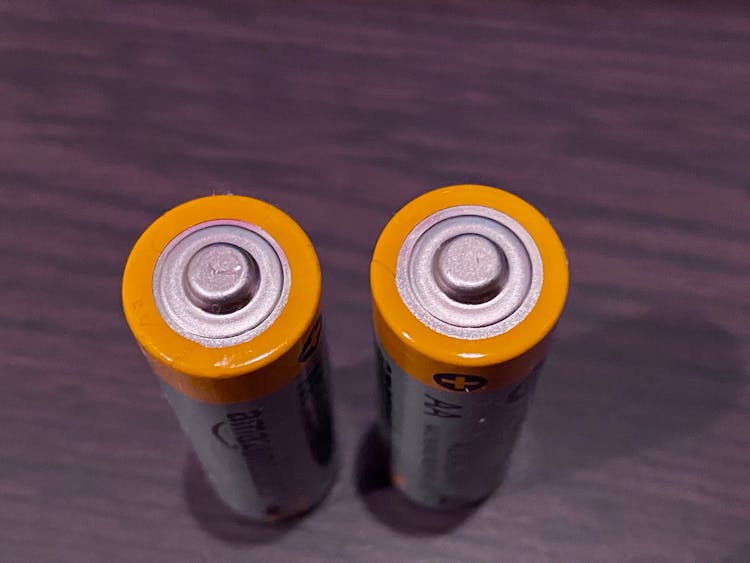 Close-Up Shot Of Batteries