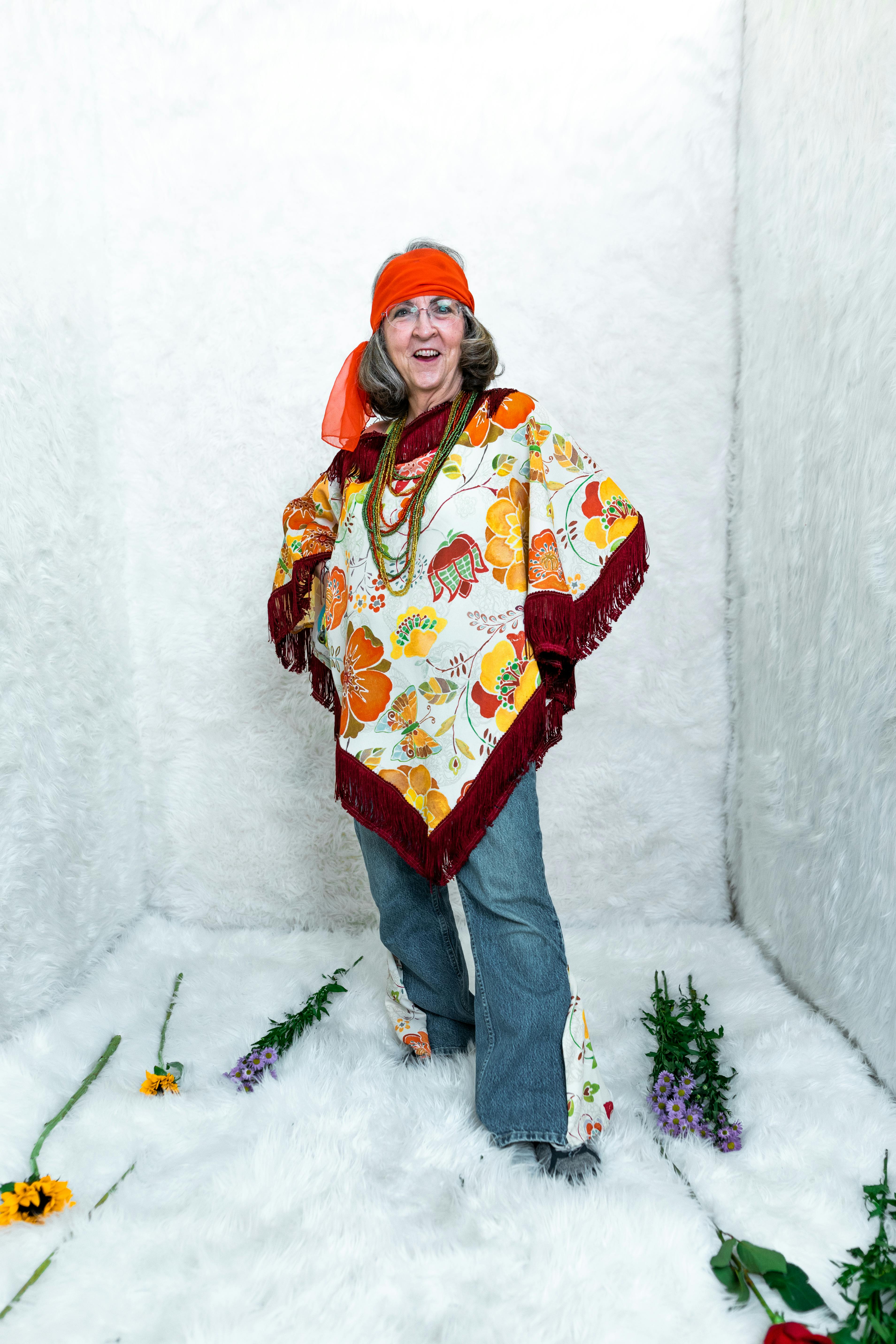 woman in red and yellow floral top wear