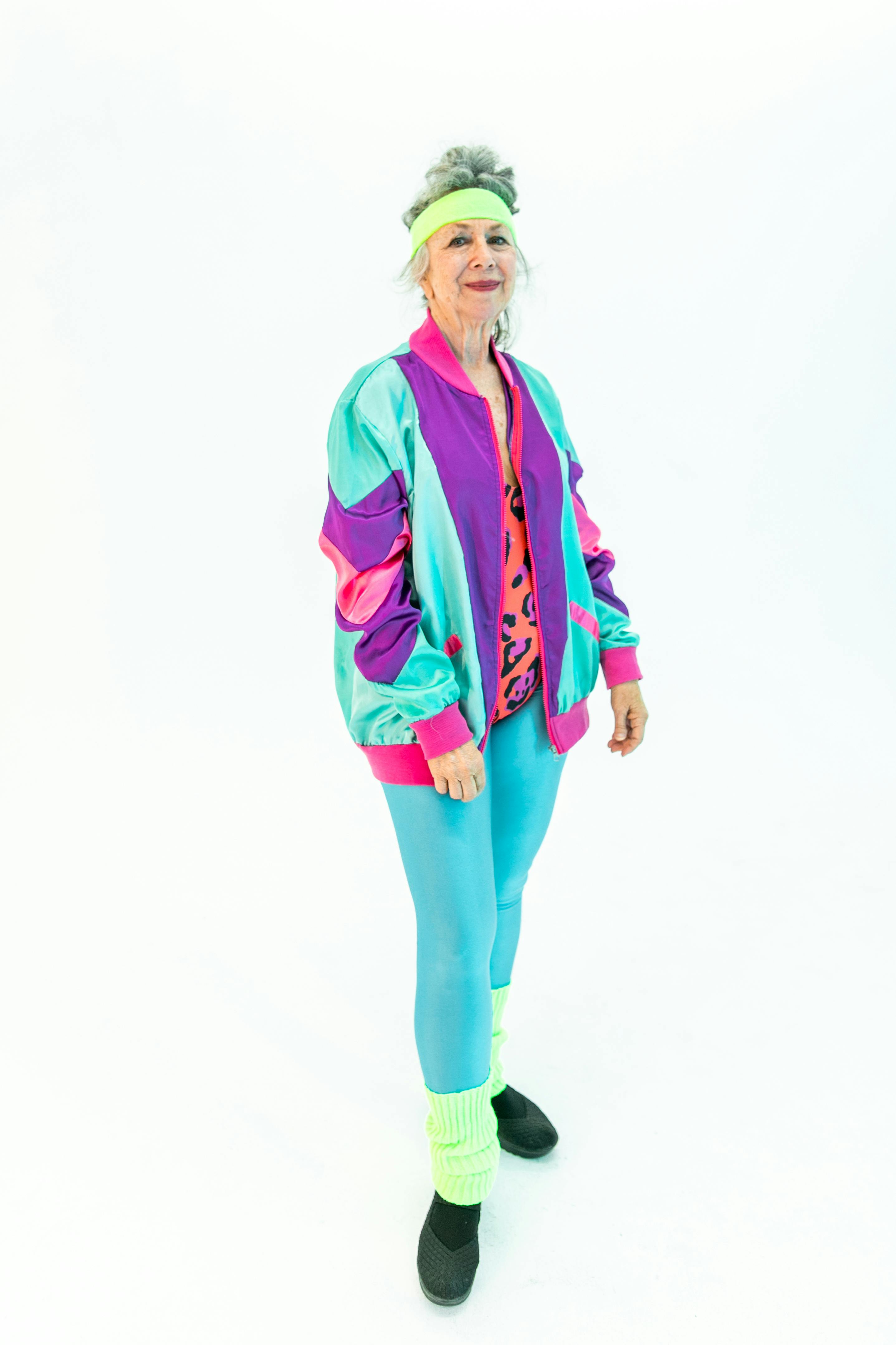 woman in a colorful active wear