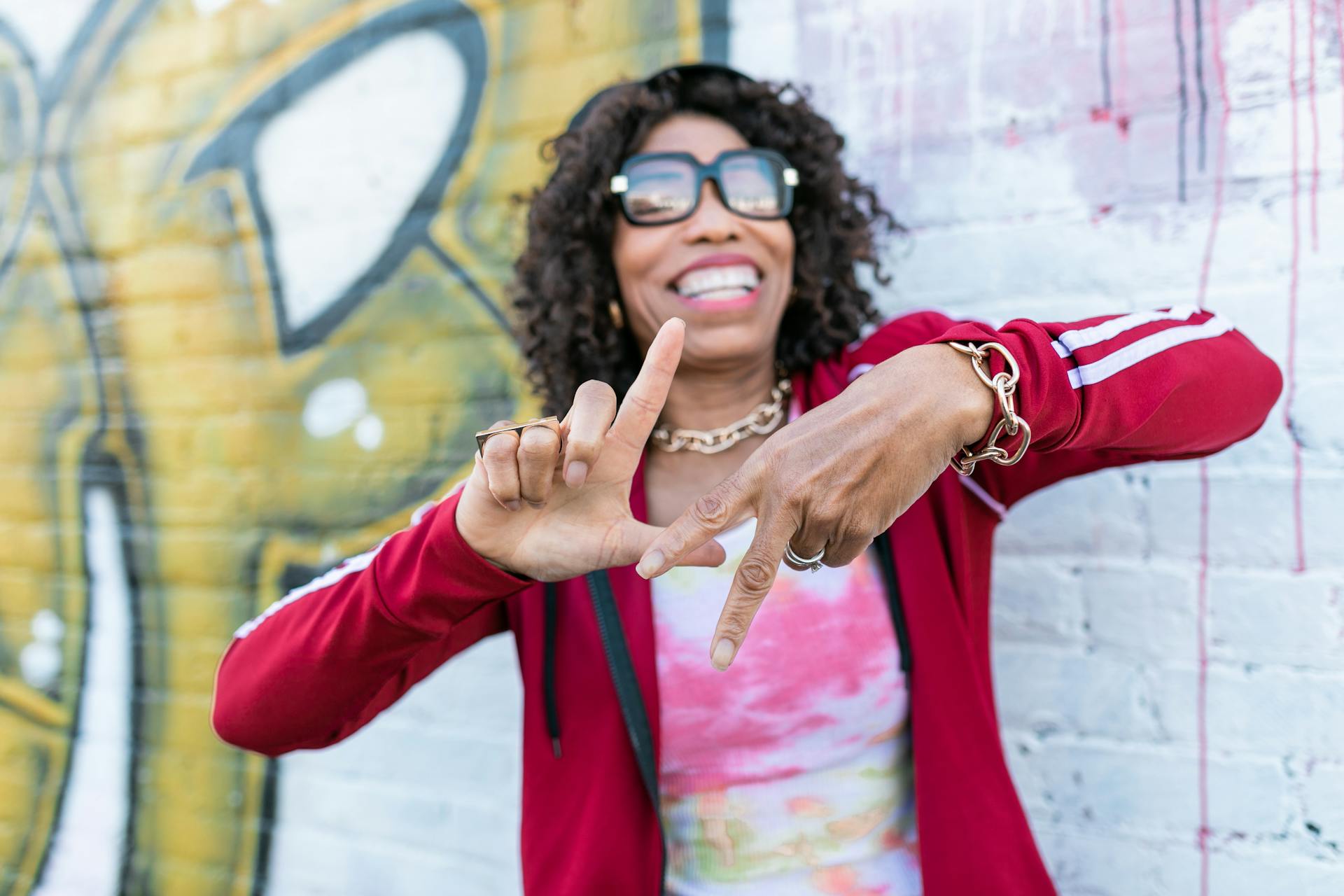 Woman Wearing Red Sports Jacket