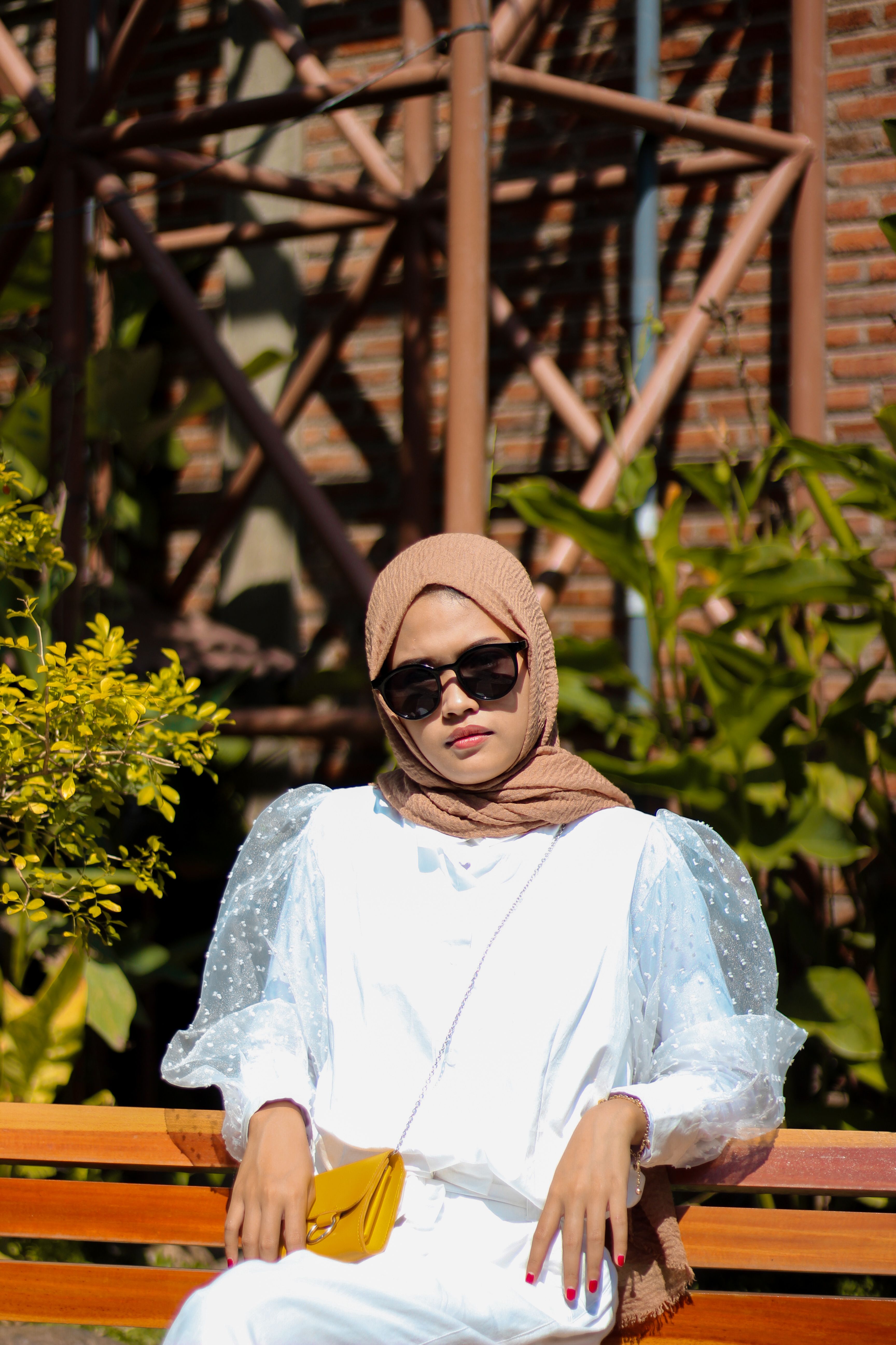 Woman in White Long Sleeve Shirt Wearing Brown Hijab · Free Stock Photo
