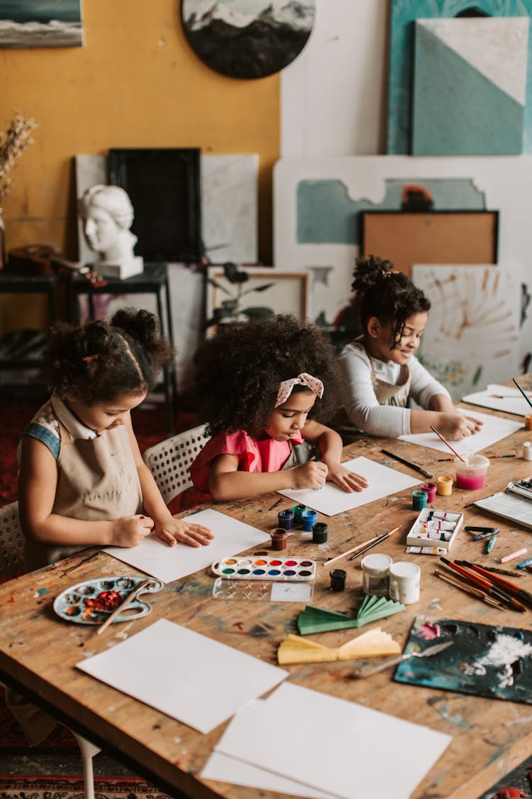 Children Attending An Art Class