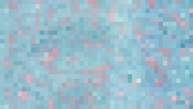 Colorful Pixels On Blue Background