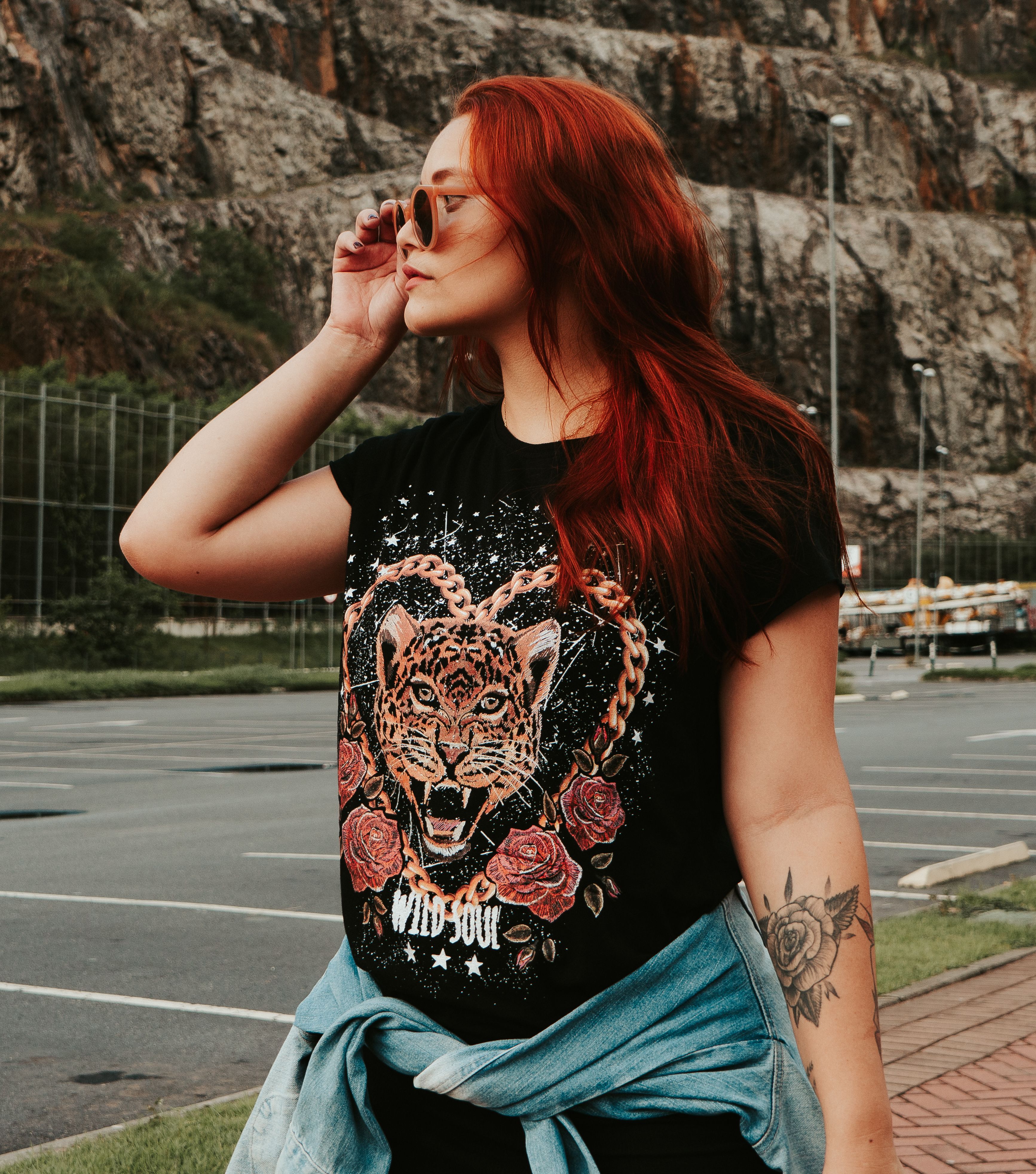 Camiseta Oversized Preta Estampada