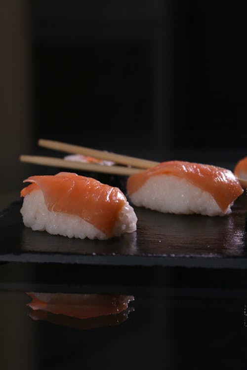 Close-up Photo of Scrumptious Salmon Sushi