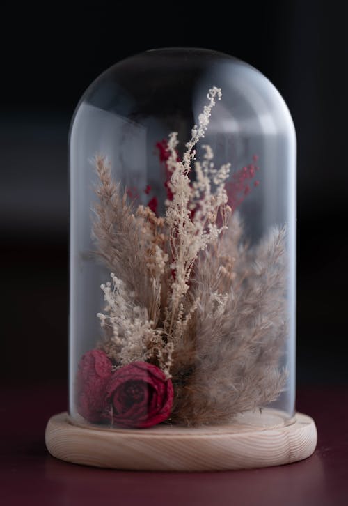 Dried Flowers in Glass Container