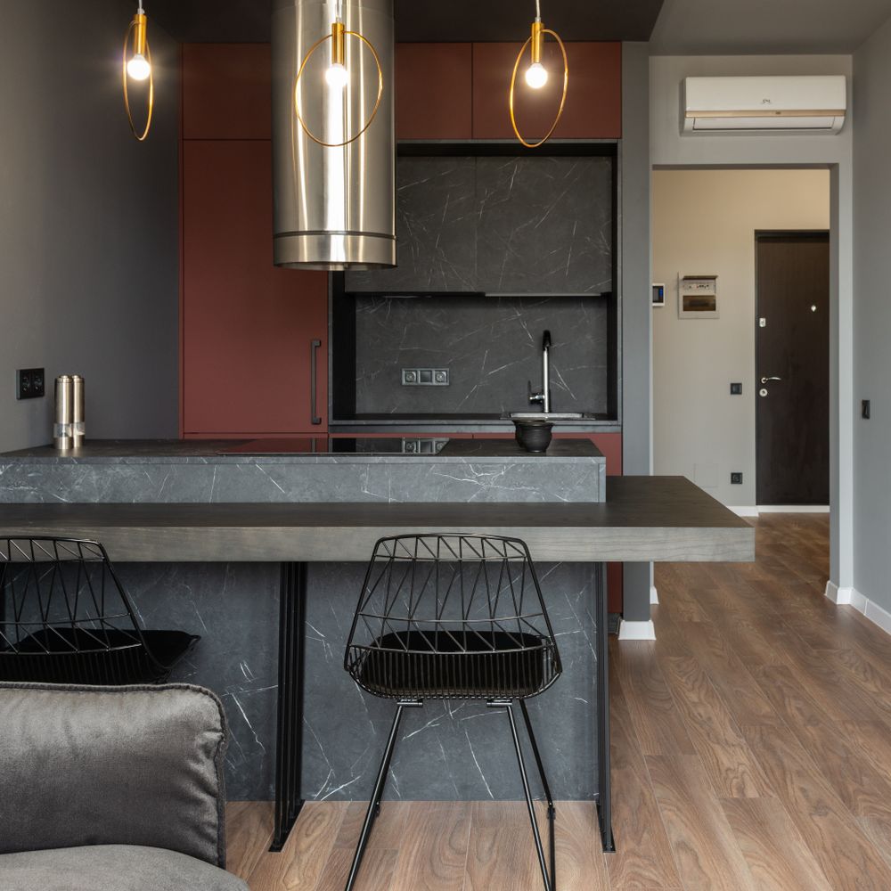Kitchen Spraying in Morden Park — careful masking before painting begins