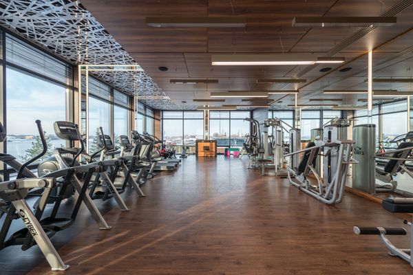 Commercial strength training equipment stations