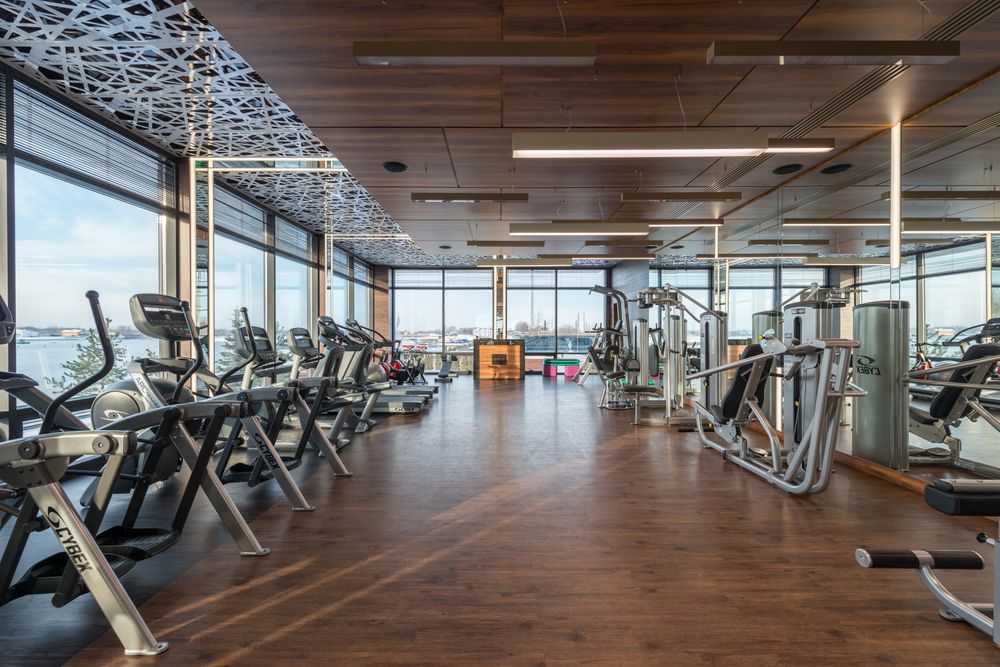 Parc de machines cardio et de musculation dans une salle de sport