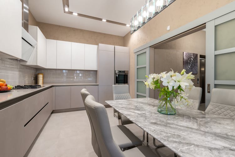 Contemporary Kitchen In Beige Color