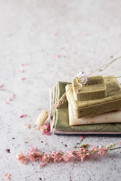 Natural soap bars with flowers — Micheile Henderson on Pexels