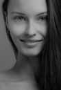 Grayscale Photo of Womans Face