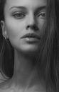 Womans Face in Grayscale
