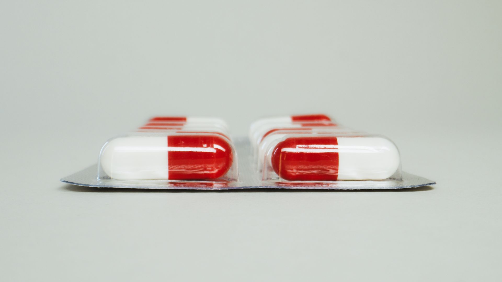 Red and White Medicine Capsules