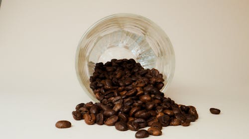 Foto stok gratis biji kopi, kaca, menumpahkan